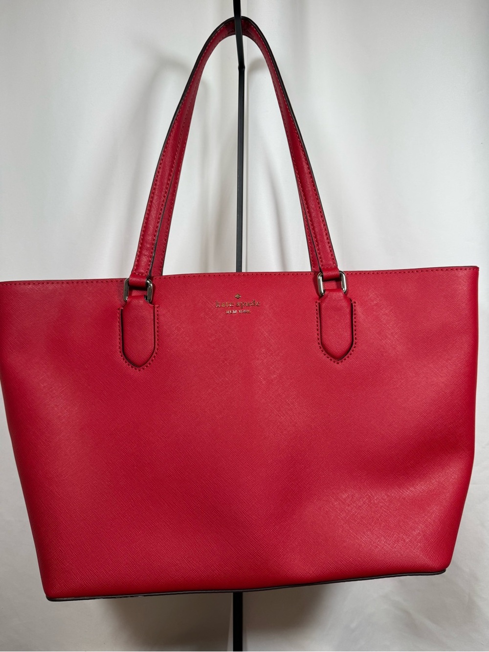 kate spade red saffiano leather tote